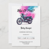Gender reveal Invitation with a motorcycle  招待状 (正面)
