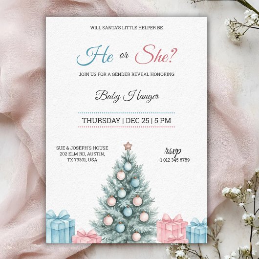 Gender Reveal Invitation with festive theme 招待状