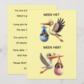 GENDER REVEAL PARTY 招待状 (正面/裏面)