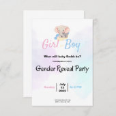 Gender Reveal Party & Baby Shower Invitation 招待状 (正面/裏面)