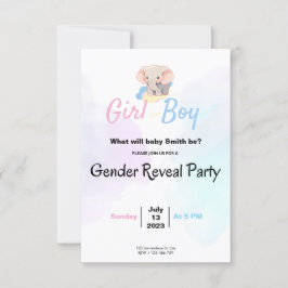 Gender Reveal Party & Baby Shower Invitation 招待状