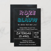 Gender Reveal Party | Roze of Blauw | uitnodiging 招待状 (正面/裏面)