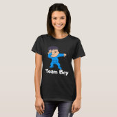 Gender Reveal Party Team Boy Dabbing Asian Baby Tシャツ (正面フル)