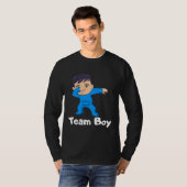 Gender Reveal Party Team Boy Dabbing Asian Baby Tシャツ (正面フル)