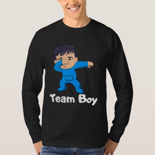 Gender Reveal Party Team Boy Dabbing Asian Baby Tシャツ (正面)