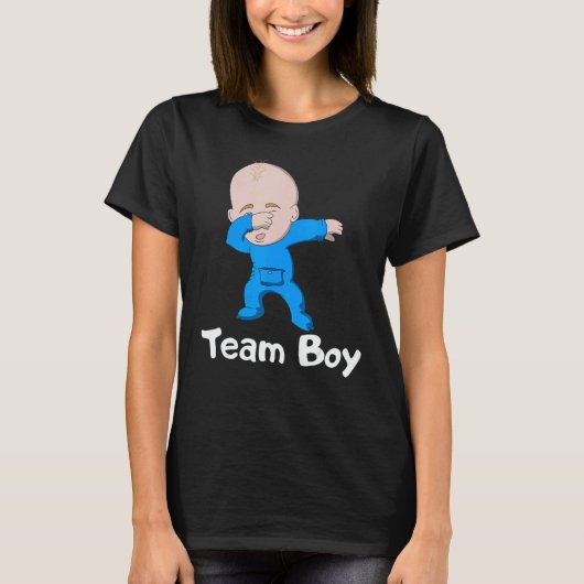 Gender Reveal Party Team Boy Dabbing Baby Tシャツ (正面)