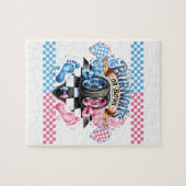 Gender Reveal Pink and Blue Bows and Tires ジグソーパズル (横)