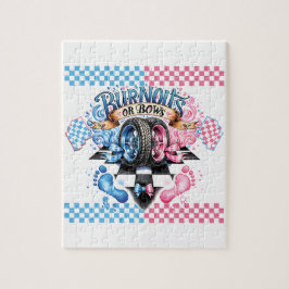 Gender Reveal Pink and Blue Bows and Tires ジグソーパズル
