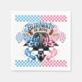 Gender Reveal Pink and Blue Bows and Tires スタンダードカクテルナプキン