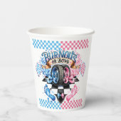 Gender Reveal Pink and Blue Bows and Tires 紙コップ (裏面)