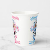 Gender Reveal Pink and Blue Bows and Tires 紙コップ (左)