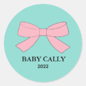 Gender Reveal Pink & Blueパーティー ラウンドシール (正面)