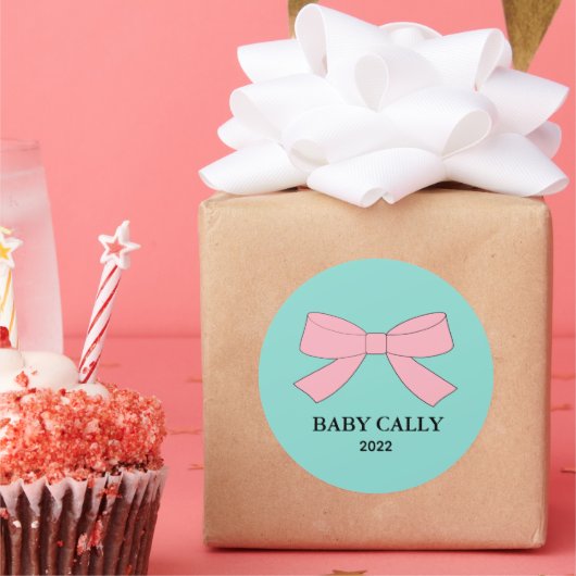 Gender Reveal Pink & Blueパーティー ラウンドシール (パーティー)