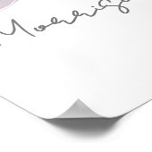 Gender Reveal Pink Blue Bow Welcome Sign ポスター (角)