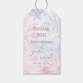 Gender Reveal Pink Blue Snowflake Thank You ギフトタグ (正面)