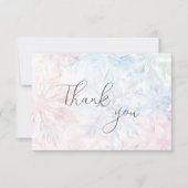 Gender Reveal Pink Blue Snowflake Thank You サンキューカード (正面)