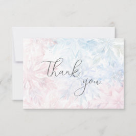 Gender Reveal Pink Blue Snowflake Thank You サンキューカード