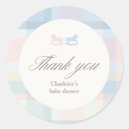 Gender Reveal Pink Blue thank you ラウンドシール