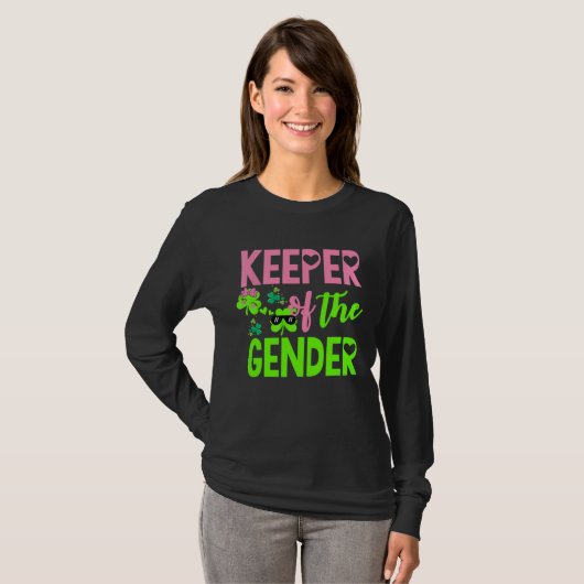 Gender Reveal St Patricks Day Funny Keeper of the Tシャツ (正面フル)