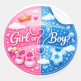 Gender Reveal Sticker – Girl or Boy? ラウンドシール