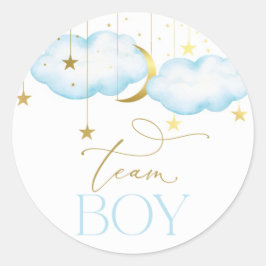 Gender Reveal Stickers、Blue Team Boy ラウンドシール
