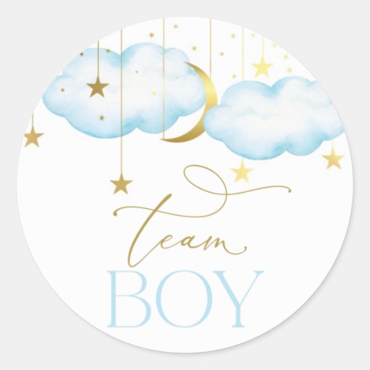 Gender Reveal Stickers、Blue Team Boy ラウンドシール (正面)
