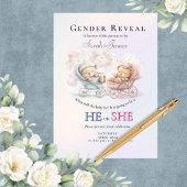 Gender Reveal Stroller Teddies Invitation 招待状
