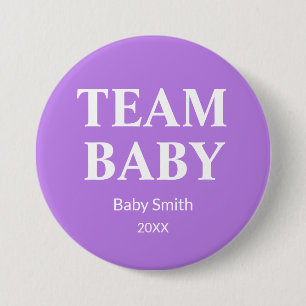 Gender reveal Teamベビーは、任意のテーマ 缶バッジ