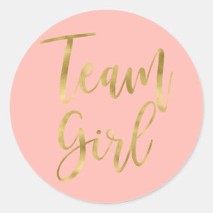 Gender reveal Team girl クラシック Round Stecker ラウンドシール