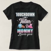 Gender reveal touchdowns or tutus mommy matching b tシャツ (デザイン正面)