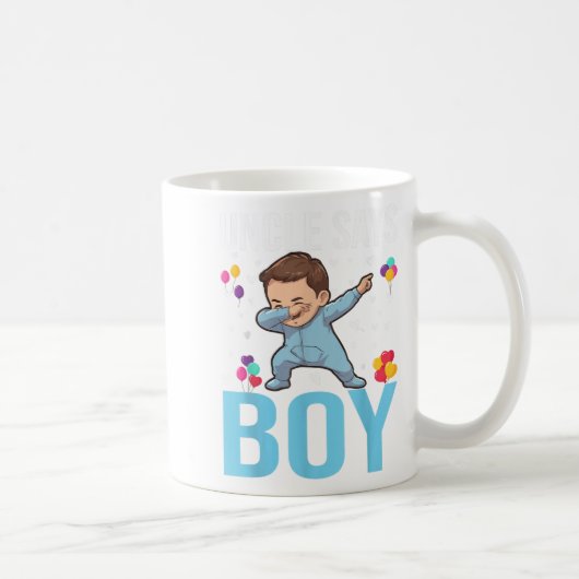 Gender Reveal Uncle Says Boy Matching Family Baby  コーヒーマグカップ (右)