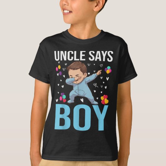Gender Reveal Uncle Says Boy Matching Family Baby  Tシャツ (正面)