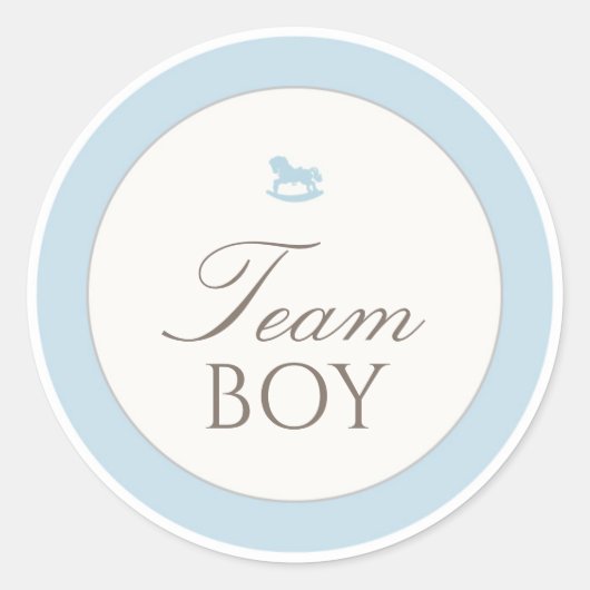 Gender Reveal Voting Team Boy Teddy Bear Sticker ラウンドシール (正面)