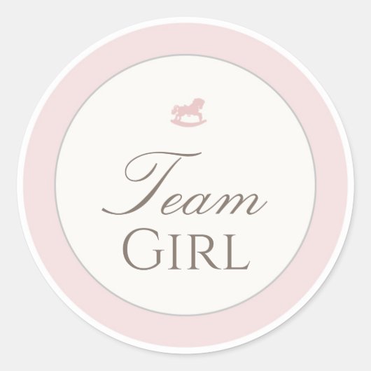 Gender Reveal Voting Team Girl Teddy Bear Sticker ラウンドシール (正面)