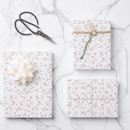 Gender Reveal Wrapping Paper - Boho Floral ラッピングペーパーシート