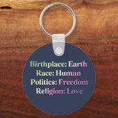 Genderfaeプライド – 出生地：地球。人種：人間 キーホルダー (裏面)