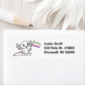 Genderfae付きキュートAxolotlプライド国旗LGBTQ+ ラベル (インサイチュ)