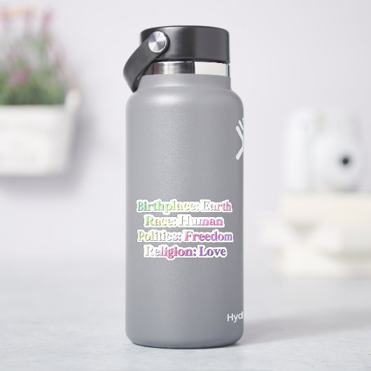 Genderfae プライド - 出生地: 地球、人種: 人間 シール (HydroFlask)