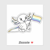 GenderfaunとのキュートなAxolotlプライド国旗LGBTQ+ シール (シート)