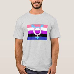 Genderfluidの旗TRANSの記号 Tシャツ