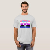 Genderfluidフラグのトランス記号 Tシャツ (正面フル)