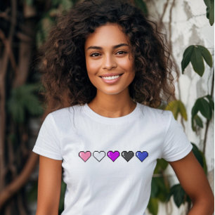 Genderfluidフラグピクセルハート Tシャツ
