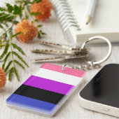 Genderfluidフラグ キーホルダー (正面右)