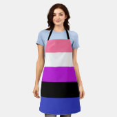 Genderfluidプライドフラグ エプロン (着用した状態)