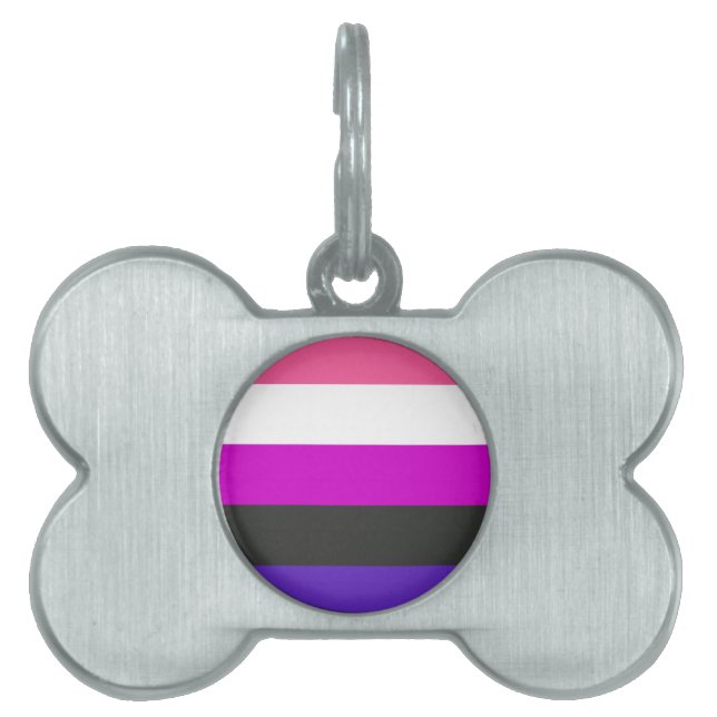 Genderfluidプライドフラグ ペットネームタグ (正面)
