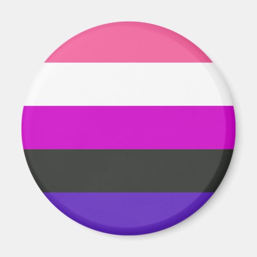 Genderfluidプライドフラグ マグネット (正面)