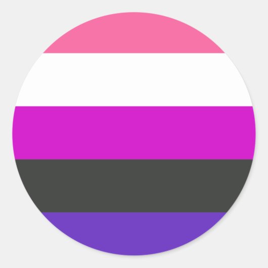 Genderfluidプライドフラグ ラウンドシール (正面)