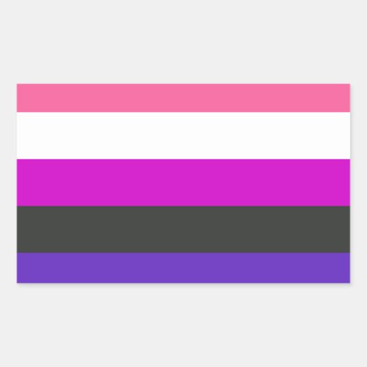 Genderfluidプライドフラグ 長方形シール (正面)