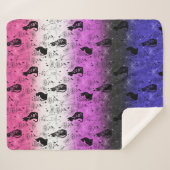 Genderfluidプライドブラックキャット – Mystical Witchy シェルパブランケット (正面(横))