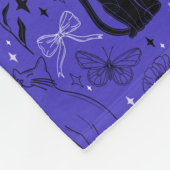 Genderfluidプライドブラックキャット – Mystical Witchy フリースブランケット (角)